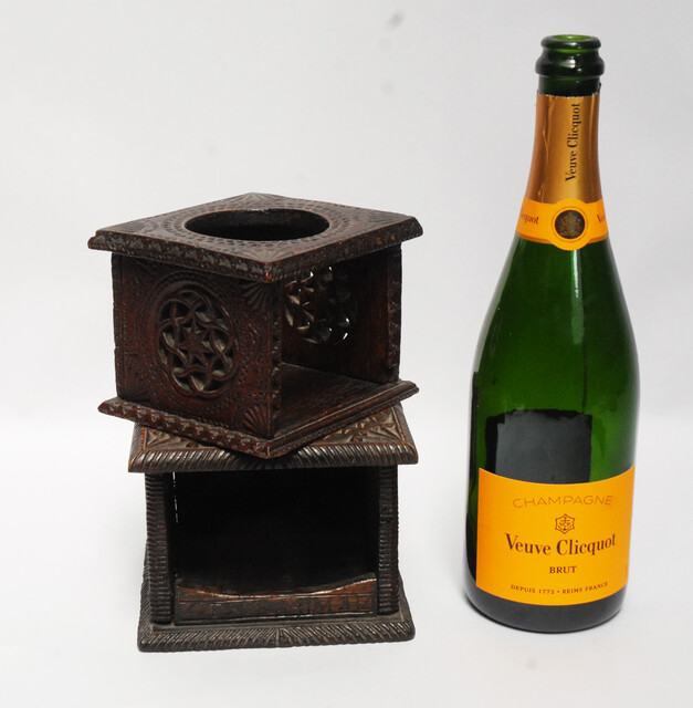 Two miniature toy footstoves, one dated 1834.