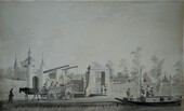 A drawing of the Friese Buitenpoort in Alkmaar by Tavenier