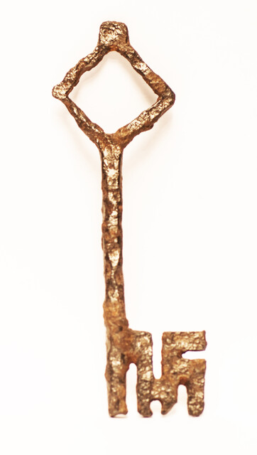 A medieval hand forged key.