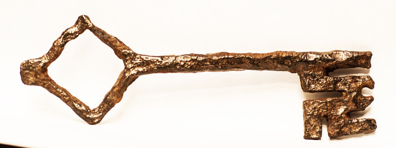 A medieval hand forged key.