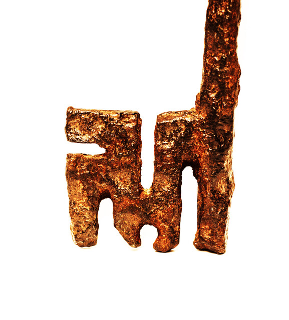 A medieval hand forged key.