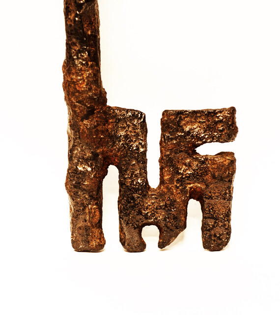 A medieval hand forged key.