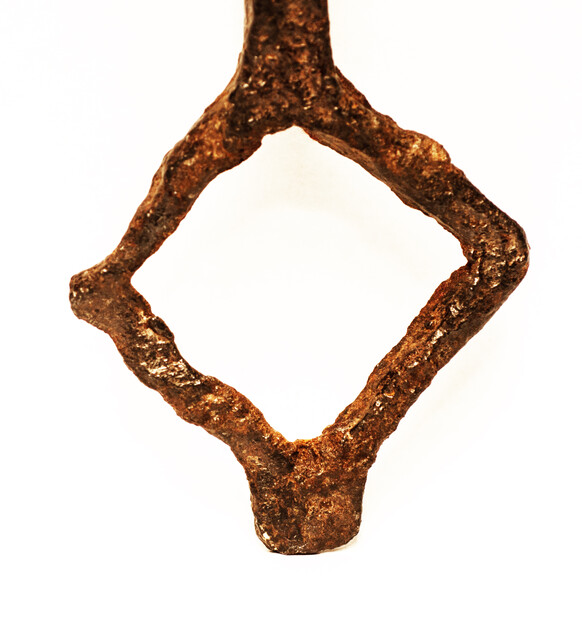 A medieval hand forged key.