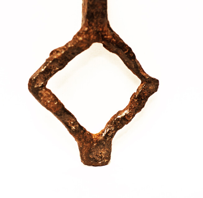 A medieval hand forged key.