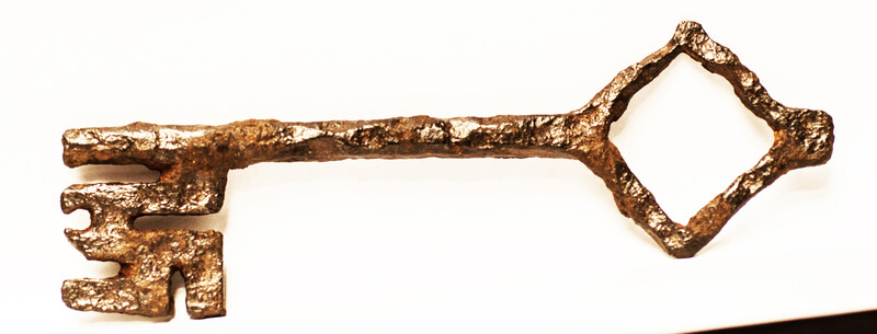 A medieval hand forged key.