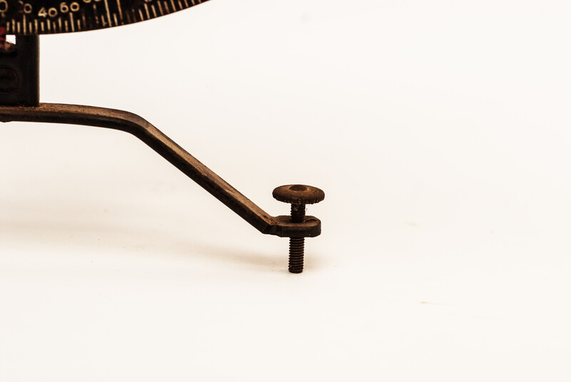 A nineteenth century precision balance of weights between 0 and 500 gram. 