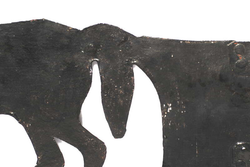 A painted eighteenth century Dutch iron weathervane in the form of a horse.