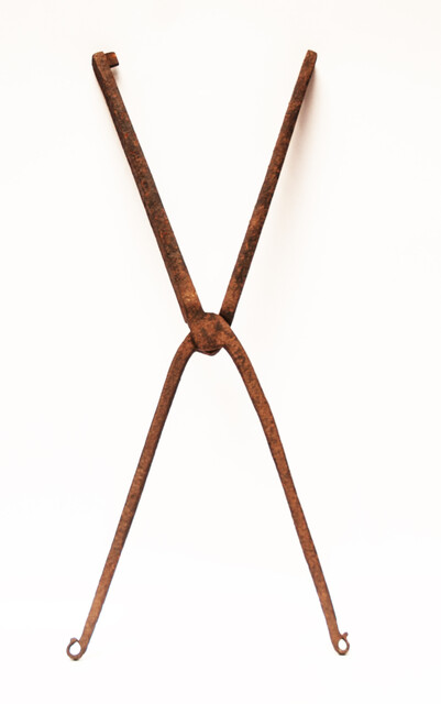 A rare 17th century iron plier for making lead bullets.
