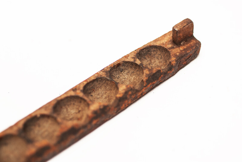 A rare 17th century iron plier for making lead bullets.