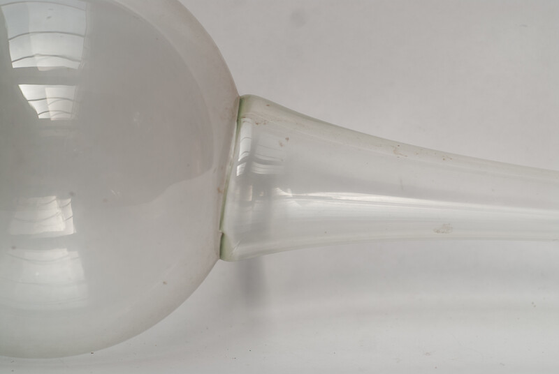 A rare glass wine sampler, overall length 80 cm.