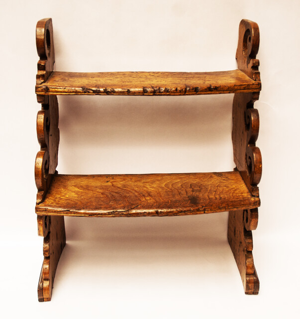 A seventeeth century oak Dutch bedstairs from a renowned collection.