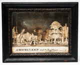 A three dimensional paper diorama of AMSTELVEEN signed and dated 1827 by I.V.Lochem.