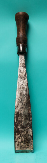 A very large 19th C. Dutch woodworkers chisel with a beechwood handle.