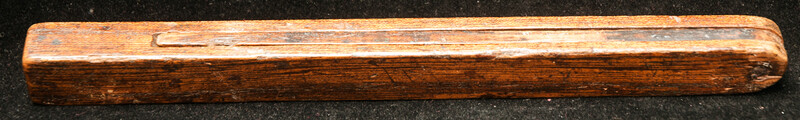 A wooden Dutch carpenters bevel dated 