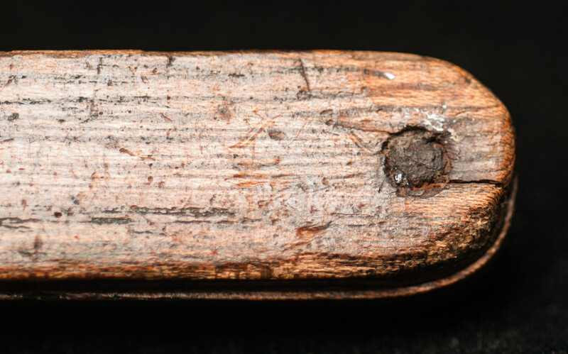 A wooden Dutch carpenters bevel dated 
