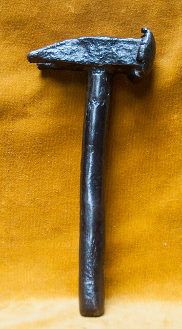 An all iron 18th C blacksmiths hammer.