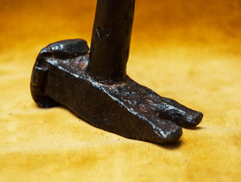 An all iron 18th C blacksmiths hammer.