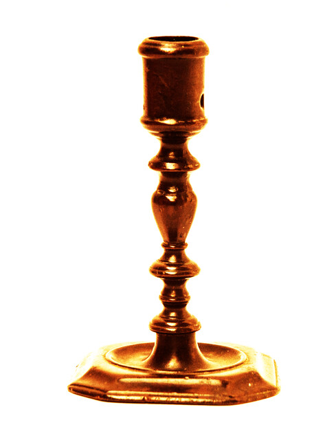 An early seventeenth century bronze Dutch candlestick.