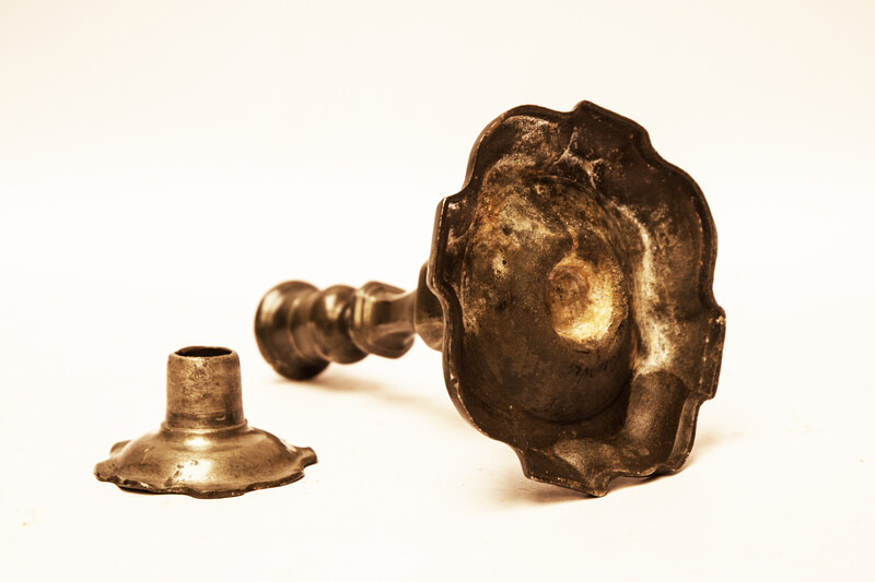 An early seventeenth century pewter candlestick.