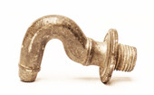 An early seventeenth century pewter faucet.