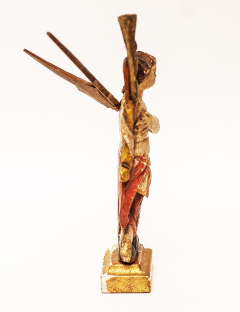 An eighteenth century wooden painted angel made in Zeeland.