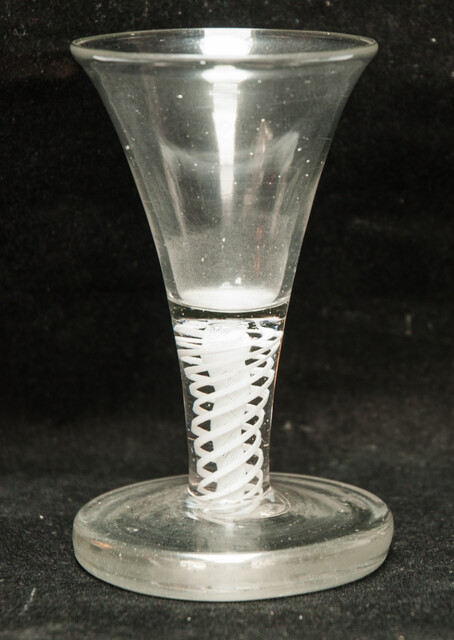 An eightteenth century Dutch firing glass with a twisted stem.
