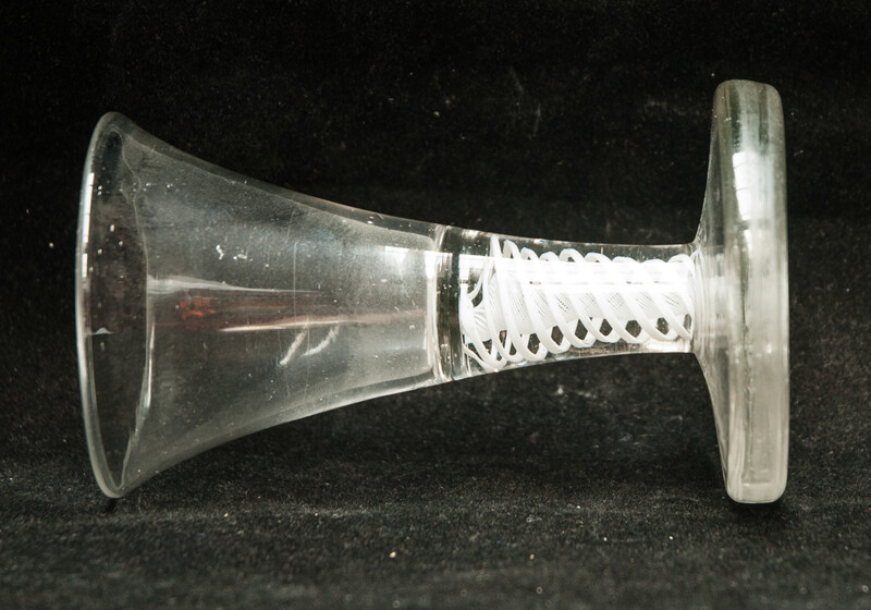 An eightteenth century Dutch firing glass with a twisted stem.