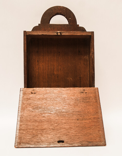 An eightteenth century oakwood schoolbox with initials WBM from the province of Zeeland.