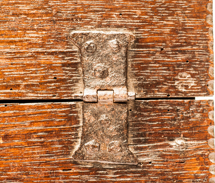 An eightteenth century oakwood schoolbox with initials WBM from the province of Zeeland.