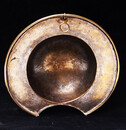 An extremely rare brass bleeding bowl with initials and dated 1795. 