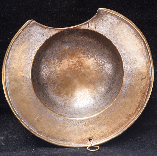 An extremely rare brass bleeding bowl with initials and dated 1795. 