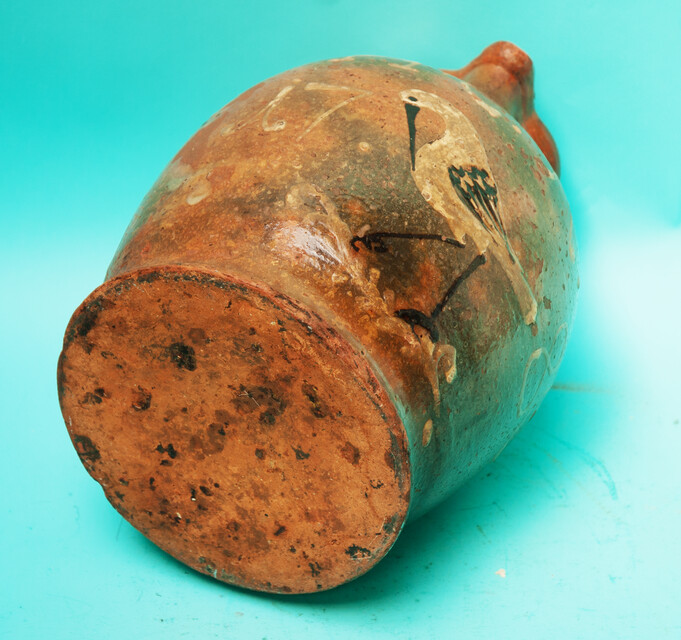 An extremely rare large jug, with initials, a bird and dated 1786.