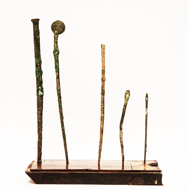 Five bronze Roman needles dating back to the second century AC found on Cyprus.