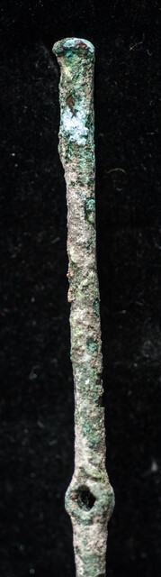 Five bronze Roman needles found in an excavation on the island of Cyprus. Second Century before Christ.