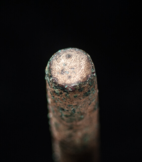 Five bronze Roman needles found in an excavation on the island of Cyprus. Second Century before Christ.