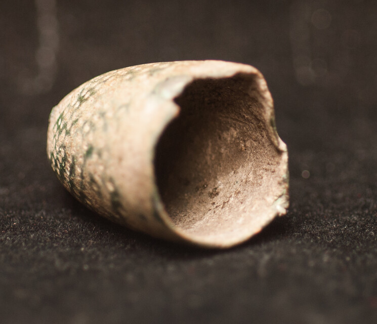 Several early seventeenth century sewing utensils.