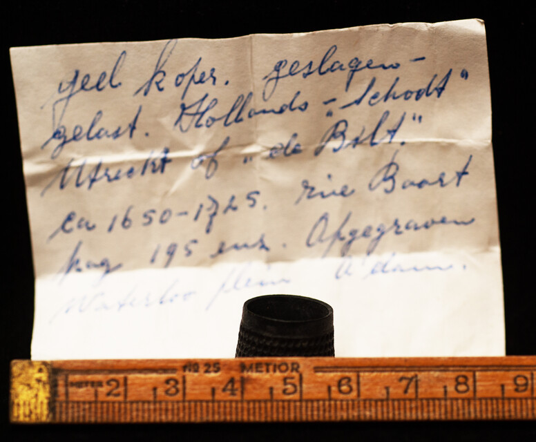 Several early seventeenth century sewing utensils.