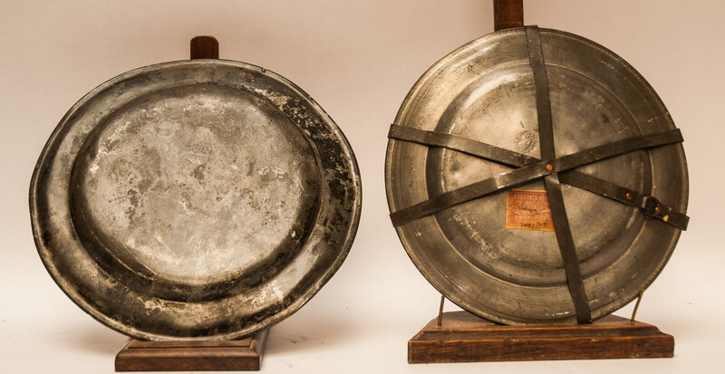 Two eighteenth century pewter plates in mint condition.