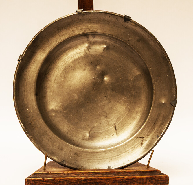 Two eighteenth century pewter plates in mint condition.