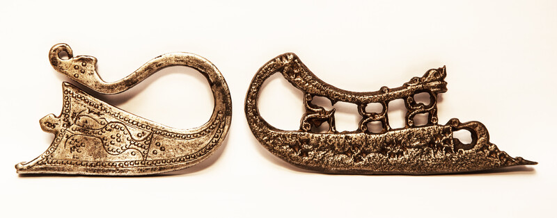 Two extensively decorated eighteenth century flint irons from Persia.