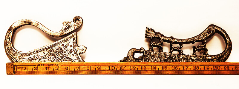 Two extensively decorated eighteenth century flint irons from Persia.