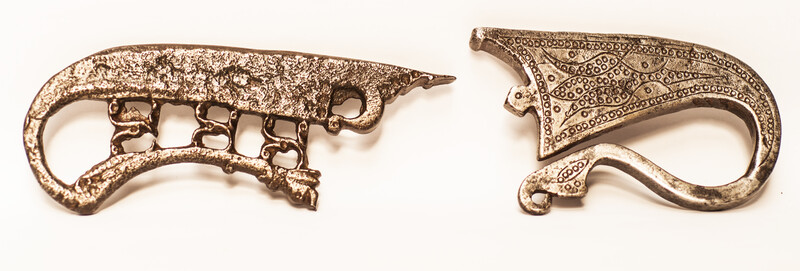 Two extensively decorated eighteenth century flint irons from Persia.