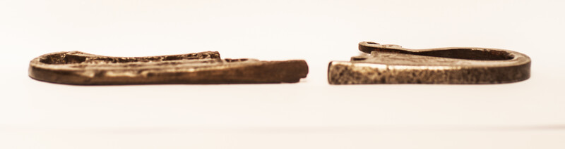 Two extensively decorated eighteenth century flint irons from Persia.