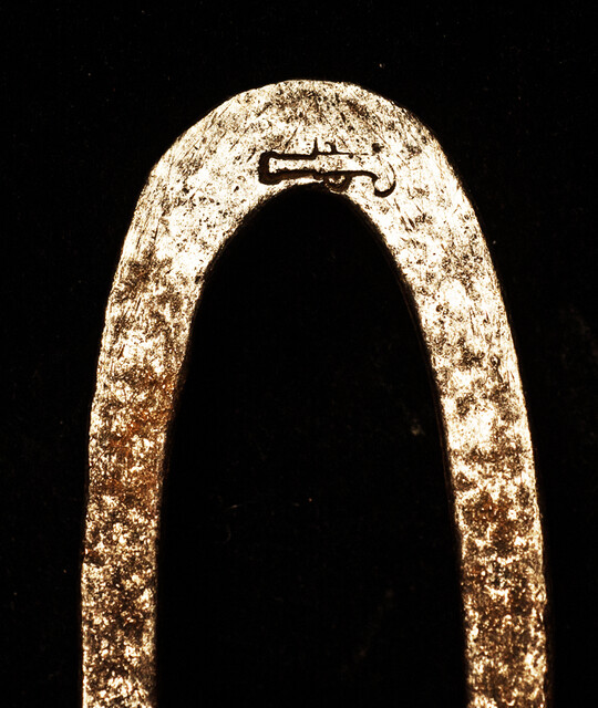 Two flint irons with a blacksmiths touch mark of a pistol.