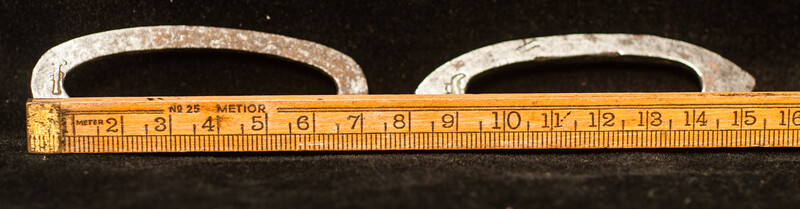 Two flint irons with a blacksmiths touch mark of a pistol.