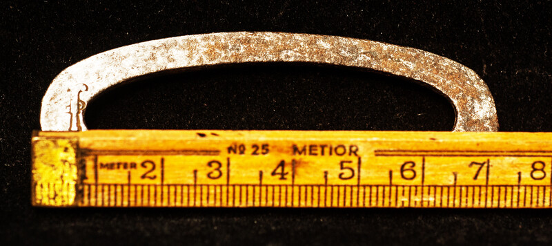 Two flint irons with a blacksmiths touch mark of a pistol.