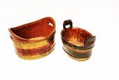 Two nineteenth century Dutch wooden painted containers.