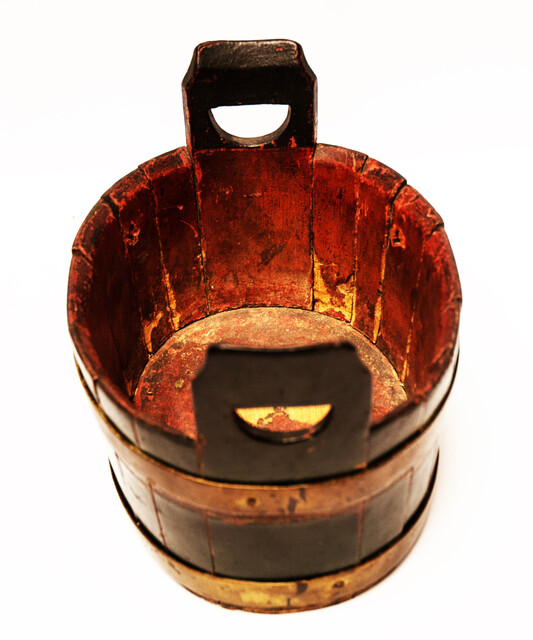 Two nineteenth century Dutch wooden painted containers.
