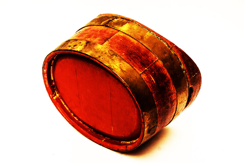 Two nineteenth century Dutch wooden painted containers.