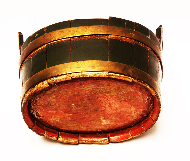 Two nineteenth century Dutch wooden painted containers.